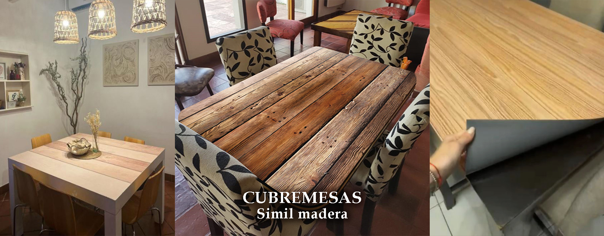 Cubremesas símil madera